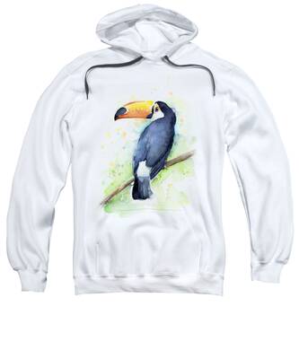 Mens Hoodie Toucan Exotic Bird Watercolor Sweate Sweatshirt Mens Casual Hoodie Casual Top Hooded 
